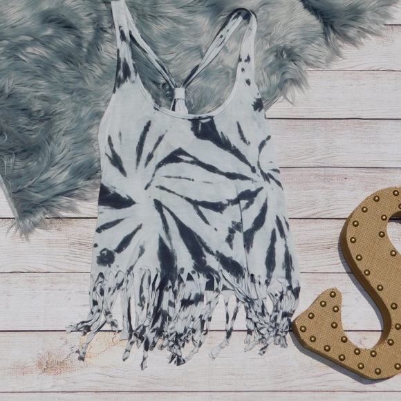 American Rag Tops - American Rag Gray Tie-Dye Racerback Top